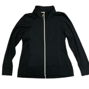 Elegant Black Women's Full-Zip Sweatshirt